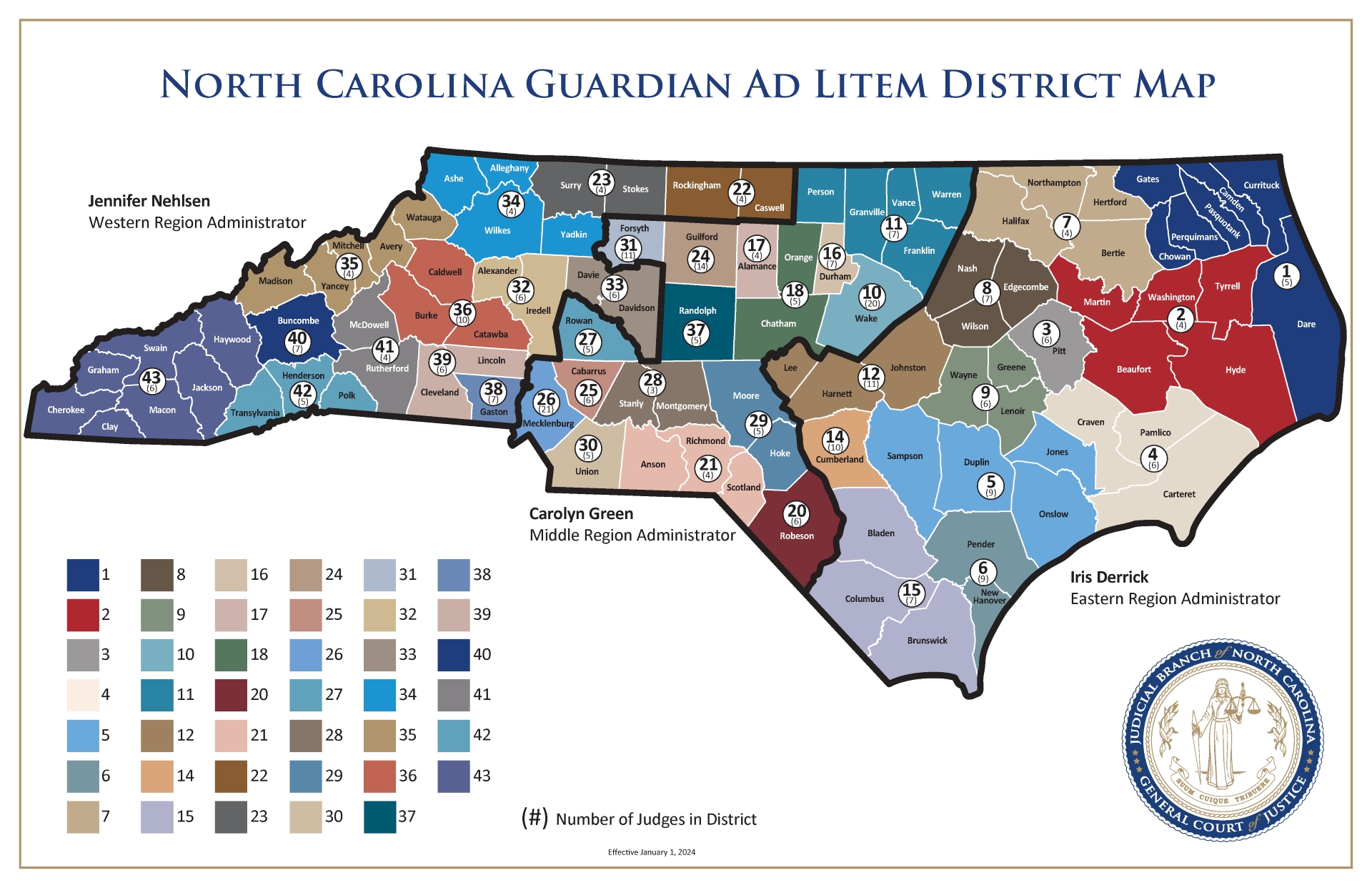 GAL District Map with counties