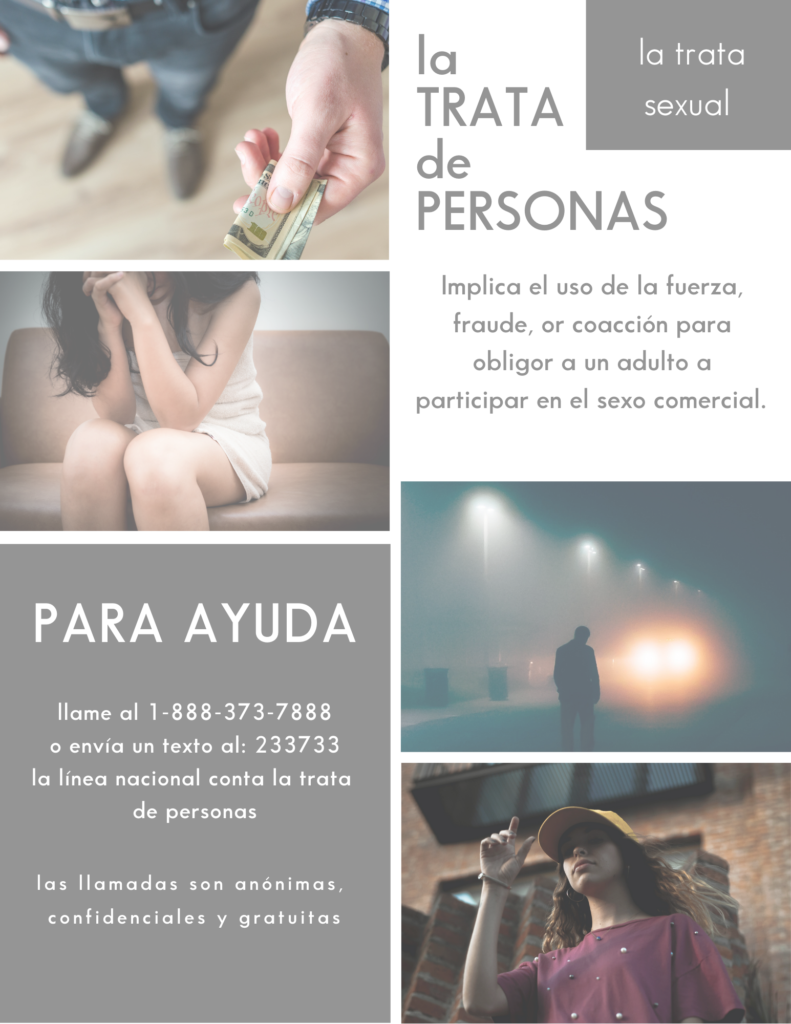 Human Trafficking Spanish Handout page 1