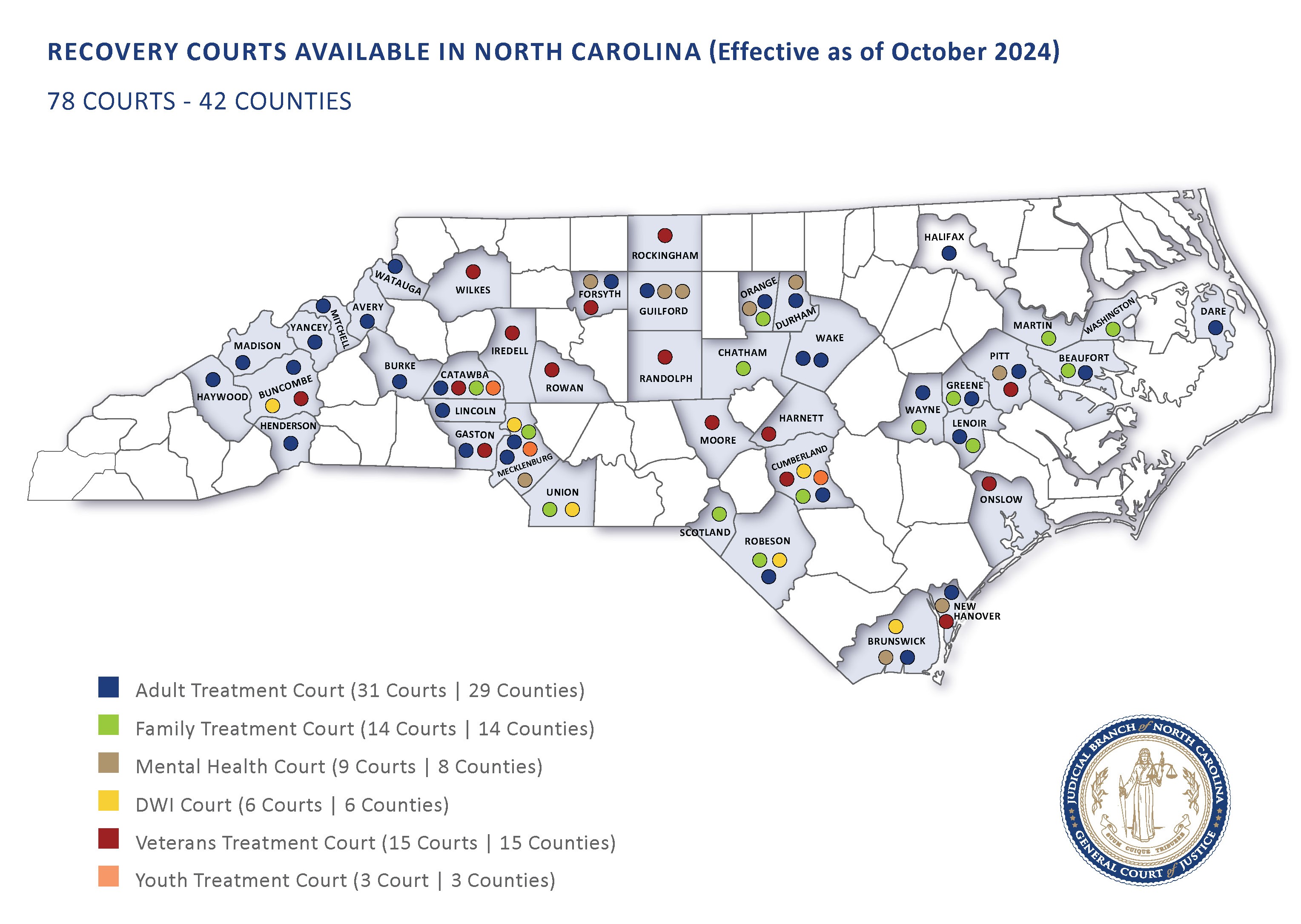 N.C. Recovery Courts Map