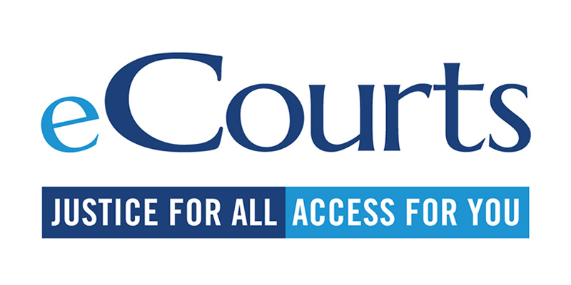 eCourts logo - Justice for All - Access for You