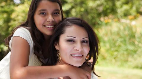 mother and daugther in the park