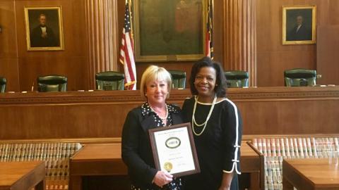 Forsyth County Clerk of Superior Court Susan S Frye Presented with