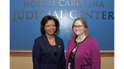 Chief Justice Cheri Beasley and NCDRC Executive Director Tara Kozlowski